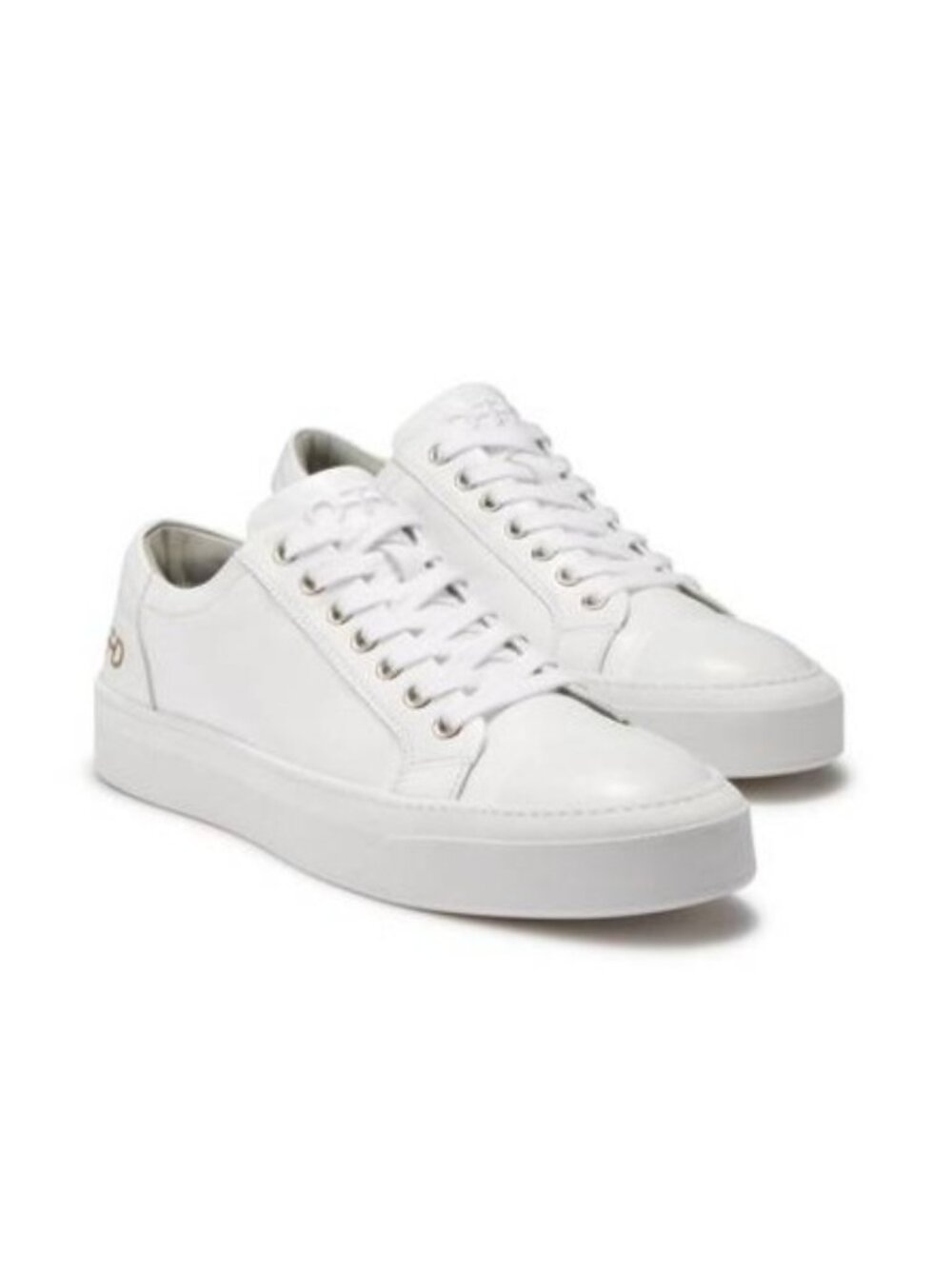White Leather Low-Top Sneakers - Classic Women's Casual Shoes
